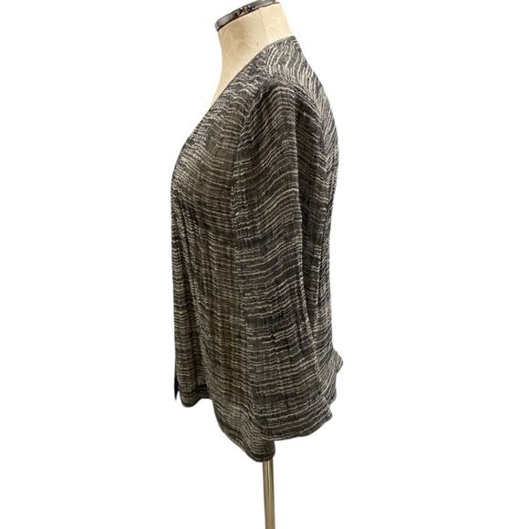 Size XS Eileen Fisher Womens Linen Blend Open Jacket Lightweight Gray - Picture 4 of 7